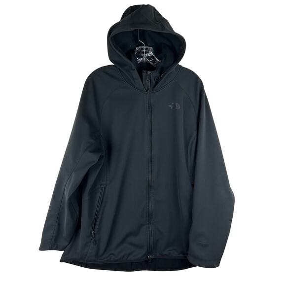 The North Face Womens WindWall Jacket Size XXL Black Softshell Fleece Lined Coat - Picture 1 of 9